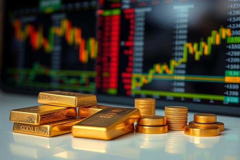 Conceitos visuais relacionados a Gold vs Stocks: What’s Safer in a Recession?